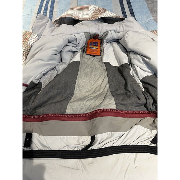 Burton Gore-Tex women's S full zip snowboard hooded striped jacket - Picture 12 of 12